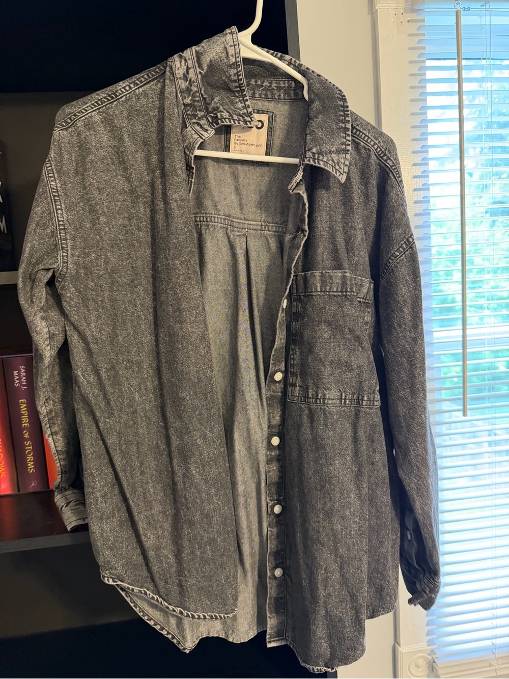 Washed Black Women’s Button-Up Shirt